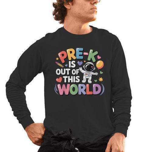 Pre-K Is Out Of This World Space Planets Teacher Men's Long Sleeve T-Shirt - teacherstshirts.com