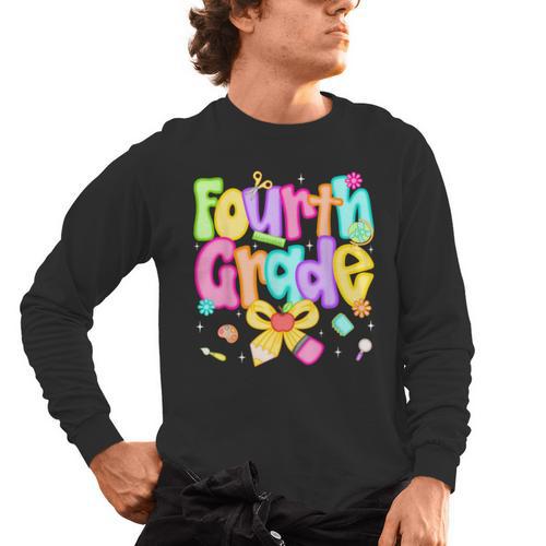 Preppy Fourth Grade Back To School 4th Grade Teacher Girls Men's Long Sleeve T-Shirt - teacherstshirts.com AU