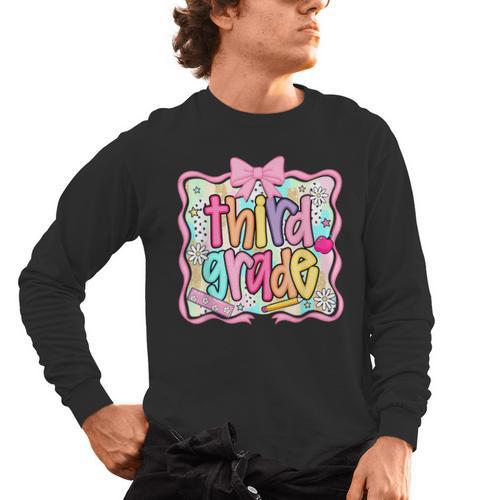 Preppy Third Grade Back To School Teacher Girl Kid Men's Long Sleeve T-Shirt - teacherstshirts.com CA