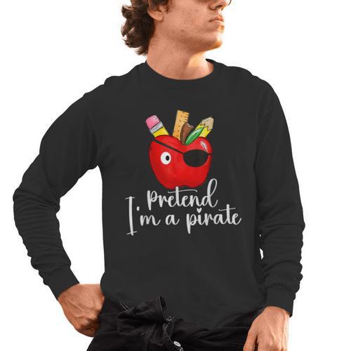 Pretend I'm A Pirate Teacher Apple Talk Like A Pirate Day Men Women Kids Men's Long Sleeve T-Shirt - teacherstshirts.com DE