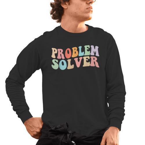 Problem Solver School Work Staff Front Desk Teacher Men's Long Sleeve T-Shirt - teacherstshirts.com UK