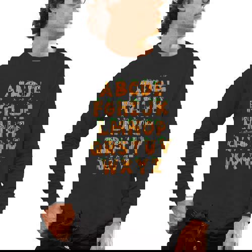 Pumpkin ABC Halloween Alphabet Costume School Teacher Kids Men&#x27;s Long Sleeve T-Shirt - teacherstshirts.com