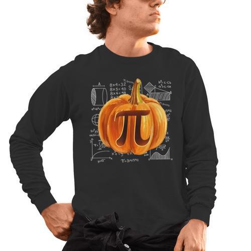 Pumpkin Pie Halloween Thanksgiving Math Teacher Pi Day Men's Long Sleeve T-Shirt - teacherstshirts.com