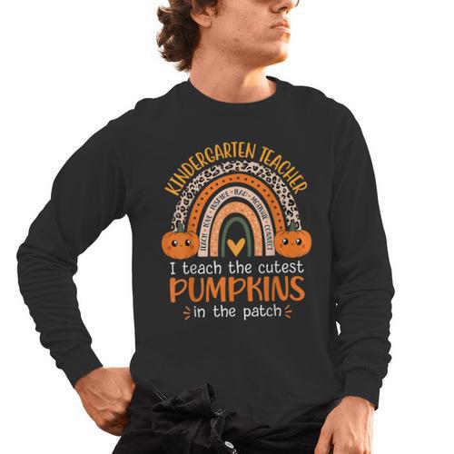 Rainbow I Teach The Cutest Pumpkins Kindergarten Teacher Men Women Men's Long Sleeve T-Shirt - teacherstshirts.com CA
