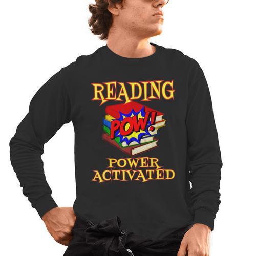 Reading Super Power Activated Superhero Teacher Or Student Men Women Girls Kids Men's Long Sleeve T-Shirt - teacherstshirts.com
