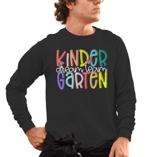 Retro Kindergarten Dream Team Back To School Teacher Kids Men's Long Sleeve T-Shirt - teacherstshirts.com