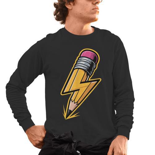 Retro Pencil Pencil Back To School Teacher Student Men's Long Sleeve T-Shirt - teacherstshirts.com AU