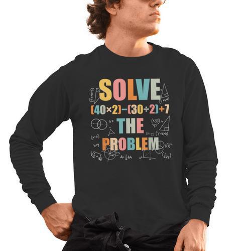 Retro Solve The Problem 67 Meme Joke Math Teacher Men's Long Sleeve T-Shirt - teacherstshirts.com AU