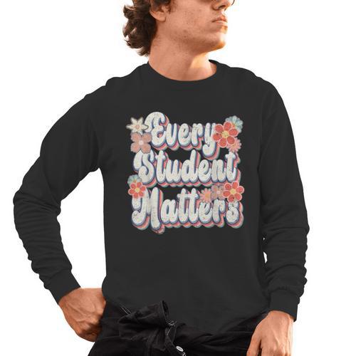 Retro Vintage Every Student Matters Teacher Paraprofessional Men's Long Sleeve T-Shirt - teacherstshirts.com CA