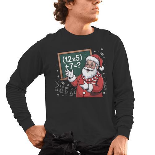 Santa Teacher 67 Math Christmas Xmas Holiday Number 67 Men's Long Sleeve T-Shirt - teacherstshirts.com