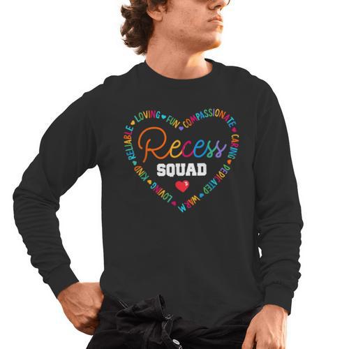 School For Teachers Students Monitor Recess Crew Team Men's Long Sleeve T-Shirt - teacherstshirts.com UK