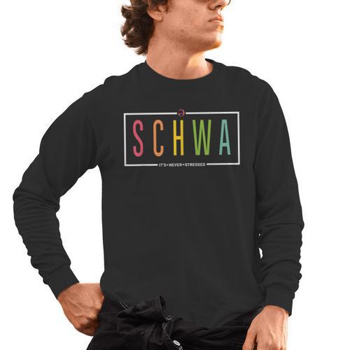 Schwa Teacher Reading Literacy For English Grammar Teachers Men's Long Sleeve T-Shirt - teacherstshirts.com UK