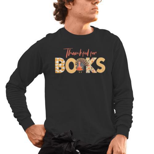 Science Of Reading ELA Teachers Thankful For Books Men's Long Sleeve T-Shirt - teacherstshirts.com AU