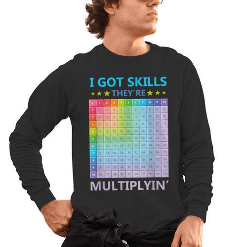 I Got Skills They'Re Multiplying Math Teacher Students Men's Long Sleeve T-Shirt - teacherstshirts.com DE