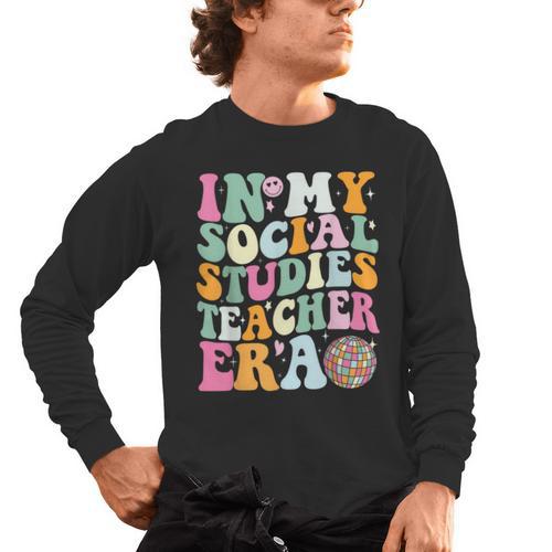In My Social Studies Teacher Era Cute Social Studies Teacher Men's Long Sleeve T-Shirt - teacherstshirts.com UK