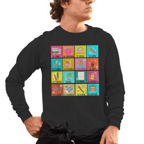 Spanish Teacher Back To School Maestra Dual Language Crew Men's Long Sleeve T-Shirt - teacherstshirts.com AU