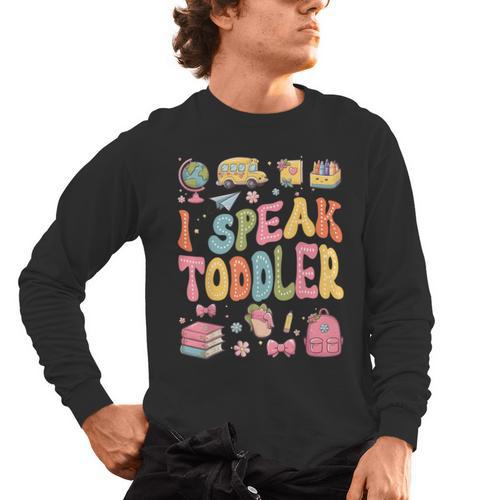 I Speak Toddler Teacher Pre-K Frist Day Back To School Men's Long Sleeve T-Shirt - teacherstshirts.com AU