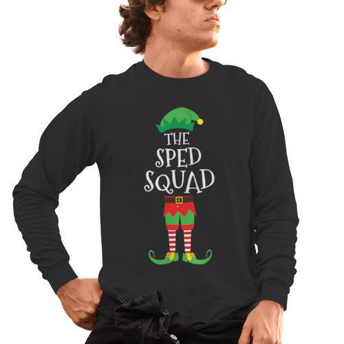 SPED Squad Elf Teacher Matching Christmas Party Pajama Men's Long Sleeve T-Shirt - teacherstshirts.com AU