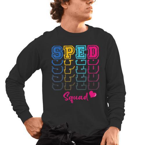 SPED Squad Proud Special Education Para Teacher Colorful Men's Long Sleeve T-Shirt - teacherstshirts.com