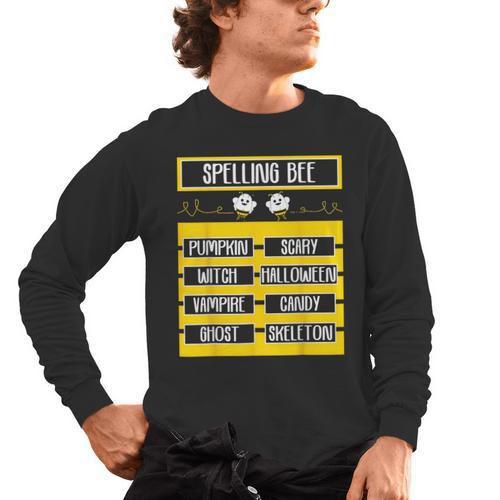 Spelling Bee Halloween Teachers Bee Spelling Competition Men's Long Sleeve T-Shirt - teacherstshirts.com DE