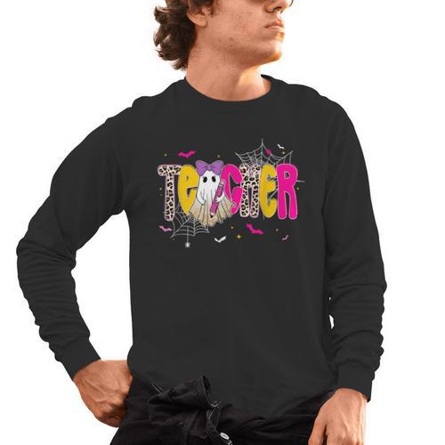 Spooky Halloween Teacher Para Counselor SPED Preppy Boo Kids Men's Long Sleeve T-Shirt - teacherstshirts.com AU
