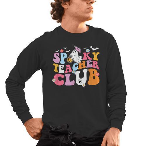 Spooky Teacher Club Halloween Men's Long Sleeve T-Shirt - teacherstshirts.com