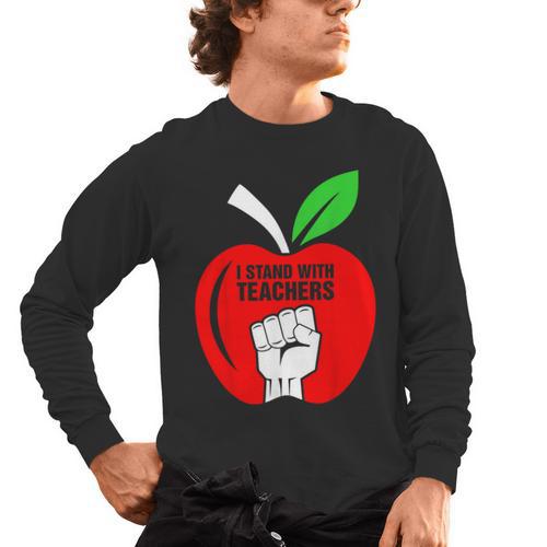 I Stand With Teachers Tshirt Men's Long Sleeve T-Shirt - teacherstshirts.com UK