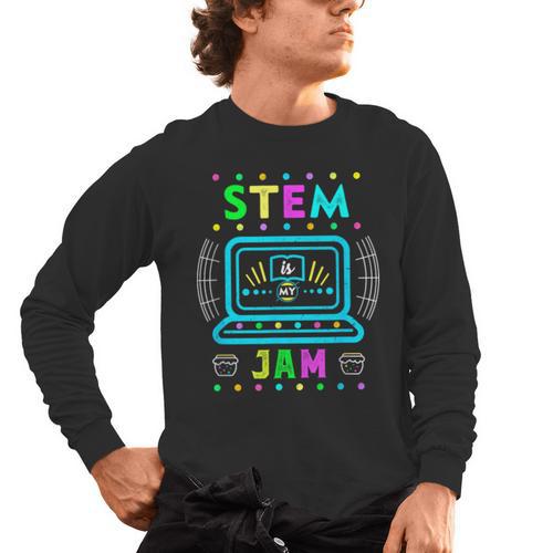 STEM Teacher Shirt STEM Teacher Tshirts STEM Is My Jam Men's Long Sleeve T-Shirt - teacherstshirts.com