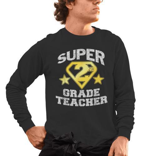 Super 2nd Grade Teacher Hero Men's Long Sleeve T-Shirt - teacherstshirts.com