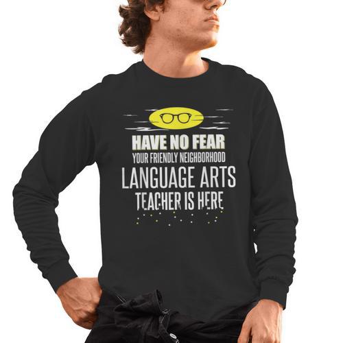 Super Language Arts Teacher Have No Fear T-Shirt Men's Long Sleeve T-Shirt - teacherstshirts.com