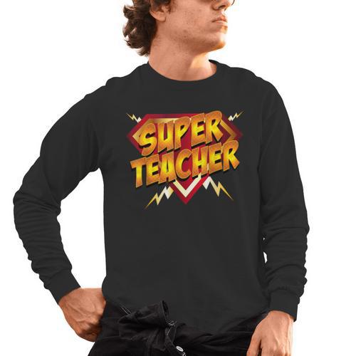 Super Teacher Superhero Back To School Teacher's Men's Long Sleeve T-Shirt - teacherstshirts.com
