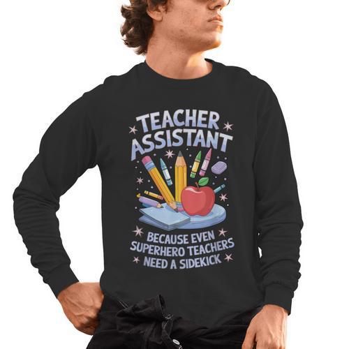 Superhero Sidekick Teaching Teach School Teacher Assistant Men's Long Sleeve T-Shirt - teacherstshirts.com AU