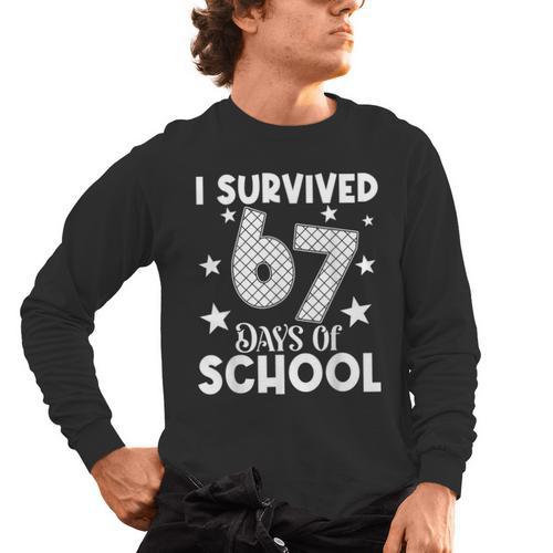 I Survived 67 Days Of School Teachers Students Men's Long Sleeve T-Shirt - teacherstshirts.com CA
