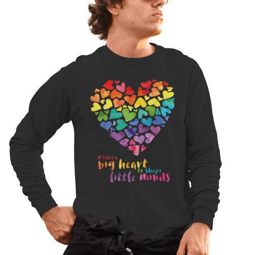 It Takes a Big Heart To Shape Little Minds Teacher Men's Long Sleeve T-Shirt - teacherstshirts.com