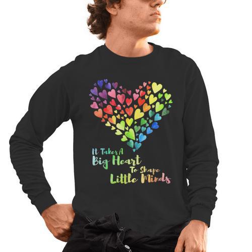 It Takes A Big Heart To Shape Little Minds Teacher Student Men Women Kids Men's Long Sleeve T-Shirt - teacherstshirts.com