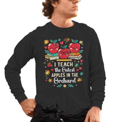 I Teach The Cutest Apples In The Orchard Cute Fall Teacher Men's Long Sleeve T-Shirt - teacherstshirts.com CA