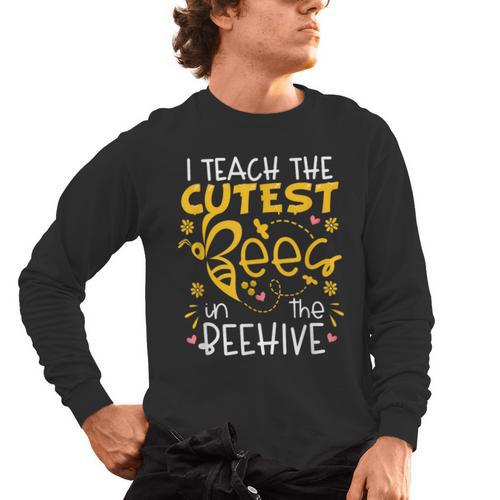 I Teach The Cutest Bees In The Beehive Teacher Men's Long Sleeve T-Shirt - teacherstshirts.com
