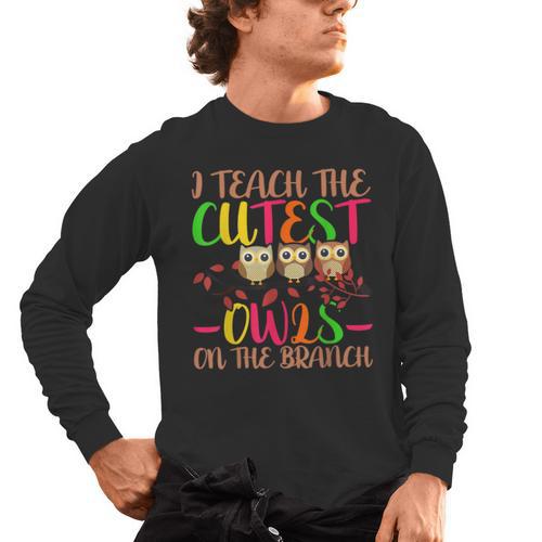 I Teach The Cutest Owls Christmas Or Teachers Day Men's Long Sleeve T-Shirt - teacherstshirts.com