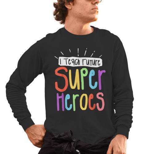 I Teach Future Superheroes Teacher Teaching Men's Long Sleeve T-Shirt - teacherstshirts.com DE