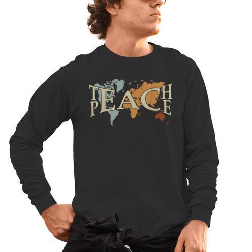 Teach Peace Teacher Teacher Men's Long Sleeve T-Shirt - teacherstshirts.com AU