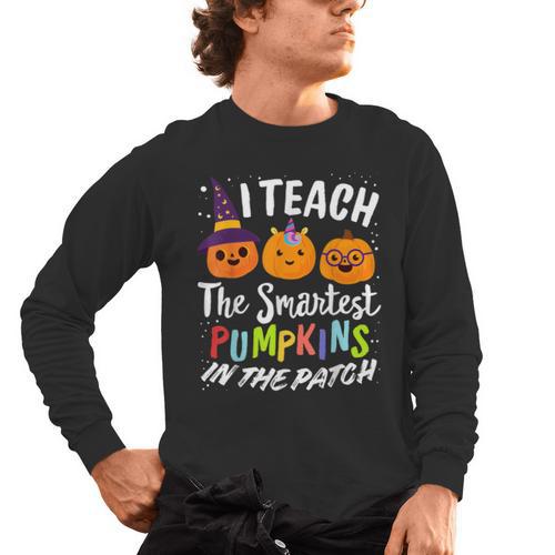 I Teach The Smartest Pumpkins The Patch Teacher Fall Season For Men Women Kids Men's Long Sleeve T-Shirt - teacherstshirts.com AU