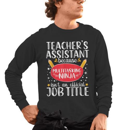 Teacher Assistant Teaching School Ninja Appreciation Men's Long Sleeve T-Shirt - teacherstshirts.com