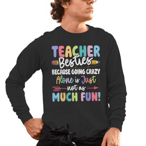 Teacher Besties Matching Teacher Besties Men's Long Sleeve T-Shirt - teacherstshirts.com AU