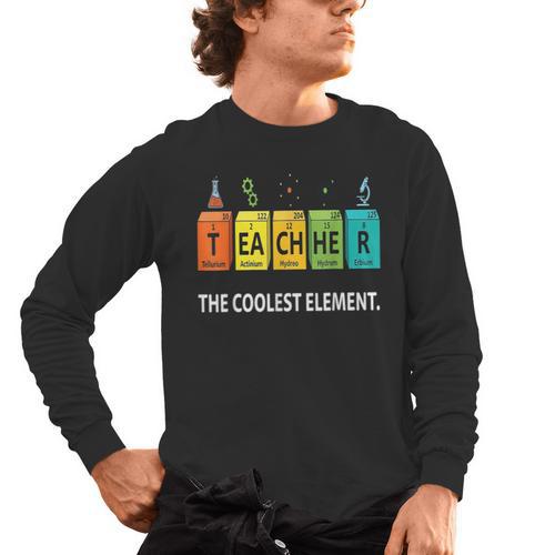Teacher The Coolest Element Chemistry Periodic Table Science Men's Long Sleeve T-Shirt - teacherstshirts.com CA