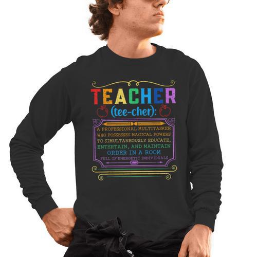 Teacher Definition Teaching School Teacher Men's Long Sleeve T-Shirt - teacherstshirts.com CA