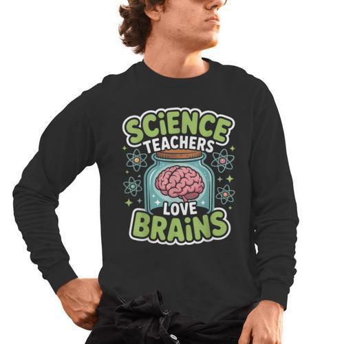 Teacher Halloween Costume Science Teachers Love Brains Men's Long Sleeve T-Shirt - teacherstshirts.com DE