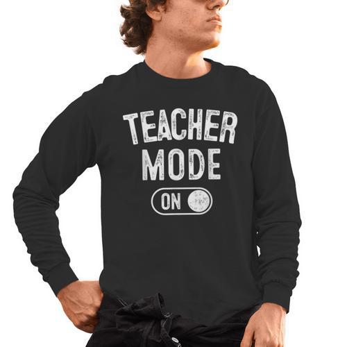 Teacher Mode On School Education Educator Men's Long Sleeve T-Shirt - teacherstshirts.com UK