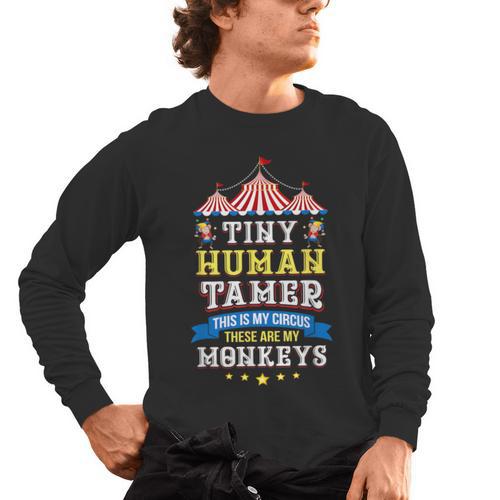 Teacher Tiny Human Tamer This My Circus These Are My Monkeys Men's Long Sleeve T-Shirt - teacherstshirts.com UK