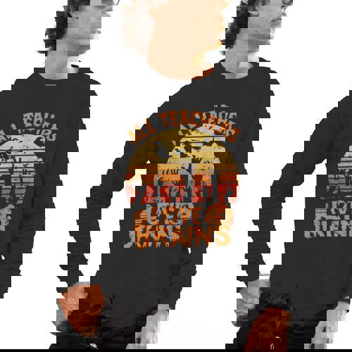 All Teachers Love Brains Teachers Halloween Teacher Men&#x27;s Long Sleeve T-Shirt - teacherstshirts.com