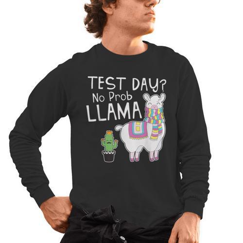 Teachers Testing Day Test Day No Prob Llama Teacher Men's Long Sleeve T-Shirt - teacherstshirts.com AU
